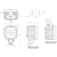 WAS Arbeitsscheinwerfer 12V/24V, weiß mit Schraubbefestigung